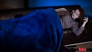 Step-sister Takes Advantage Of Brothers Sleep salami
