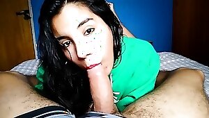 Super hot school teenage Gives Me A bj After Studyng And She licks My spunk