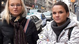 Authentic inexperienced interviewed and smashed on the street