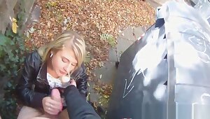 Real teen fucked and facialized in public