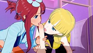 Pokemon - Elesa and Skyla Both Get Their Pussies Filled