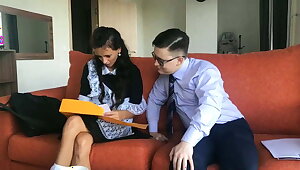 Schoolboy Fucked Young Girl after School. Virgin, first Anal