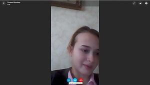 Polina puts on beautiful panties and Masturbates for a guy