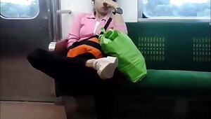 Asian Teen Slut, Public Train Fingering