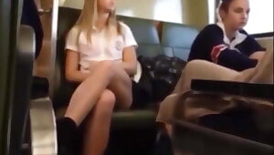 Teen college slut gets spied on, public bus