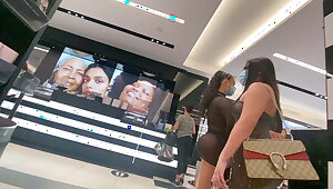 Candid bubble butt teens in lingerie at a mall