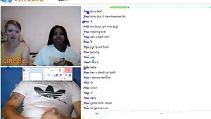 Omegle, nasty girls make me cum with dirty talks