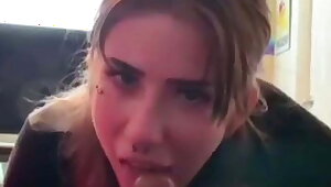 Cute teen girl sucks cock and gets fucked hard. Creampie Sex