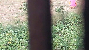 Two girls are urinating