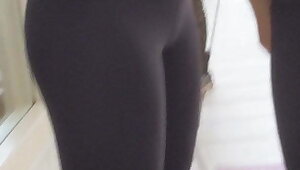 Cute teens in tight ass yoga pants