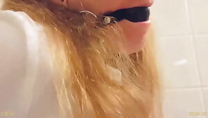 Naughty Schoolgirl Trained to Wet her Diaper while Tied