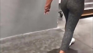 Candid camera, perfect teen with a bubble booty in gray pants