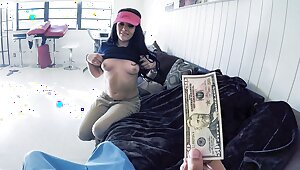 Thick Pizza Delivery Teen Fucked By Customer For Cash, POV