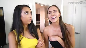 Hot teens make out and suck big cock. Cute teens