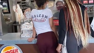 Teen Best friends Burger King Candid