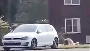 Teen couple fucks in front of people