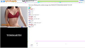 Hot brunette fingering on omegle