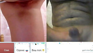 Videochat 201, Hairy teen with toothbrush in ass and my dick