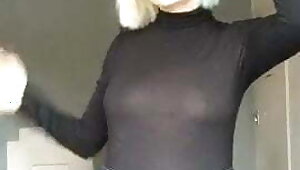 Boobs under transparent top