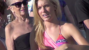 Candid perfect ass blonde teen in bikini