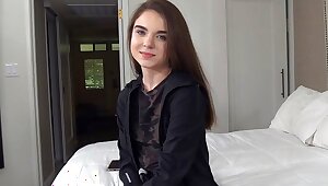 A young girl came to the casting and gets fucked on camera with the ag...