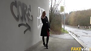 Afina Kisser In Stairwell Orgasms for Russian Blonde