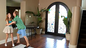 Lewd cunnilingus during threesome