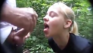 Cute German blonde teen desperately needs to suck his cock