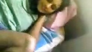 Indian amateur quite buxom brunette sucks her boyfriend's fat cock