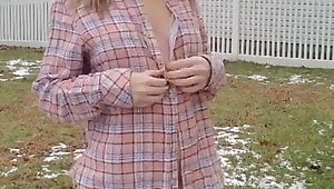 Teen backyard strip dance!