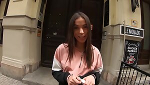 Latina teen Anastasia Brokleyn gives great head, POV style