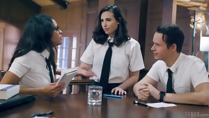 College chicks are having fun with cock during their study