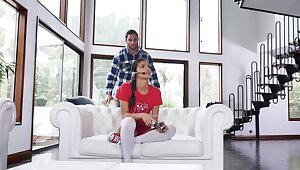 Cum facial and satiating fuck for adorable doll Emily Willis