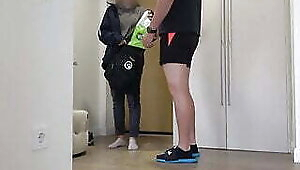 Delivery girl delivered my parcel and a blowjob
