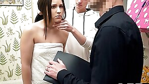 DEBT4k. Naive gal confronted by collector who properly drills her holes