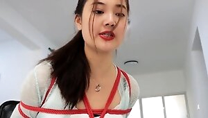 shackles blindfold teacher hogtied