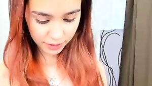 Cute curly brunette solo webcam masturbation