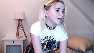 blonde teen pregnant girl has her pussy masturbated