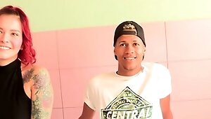 Sexy amateur redhead teen double dildo action