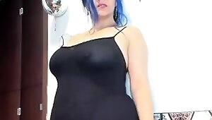 Amateur striptease and Solo masturbation