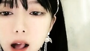 Close up POV of teen sucking cock